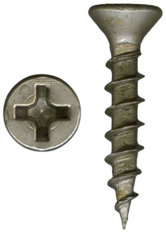 Hinge screws Plain Flat Head Phillips #5 x 1/2" or 5/8" Wood particle board MDf